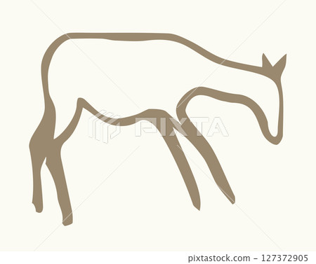 Primitive rock painting. Vector drawing Primitive rock painting. Vector drawing 127372905
