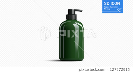 Green dispenser bottle mockup showcasing a sleek design for personal care or cleaning products Green dispenser bottle mockup showcasing a sleek design for personal care or cleaning products 127372915