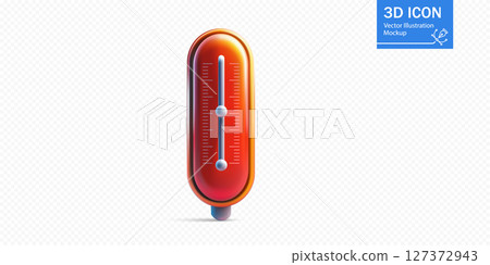 Colorful 3D thermometer illustration with a simple design and gauge, suitable for healthcare graphics Colorful 3D thermometer illustration with a simple design and gauge, suitable for healthcare graphics 127372943