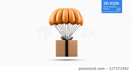 Parcel with parachute delivery method for efficient logistics and shipment solutions Parcel with parachute delivery method for efficient logistics and shipment solutions 127372992