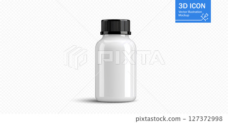 Blank white bottle mockup suitable for product design and branding showcase 127372998