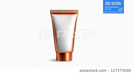 Elegant tube design for cosmetic products showcased on a light background Elegant tube design for cosmetic products showcased on a light background 127373000