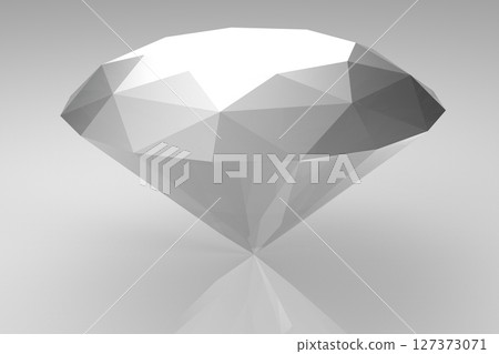 Diamond on grey background - 3D illustration 127373071
