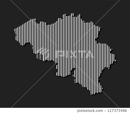 Abstract map of Belgium, parallel grey lines 127373486
