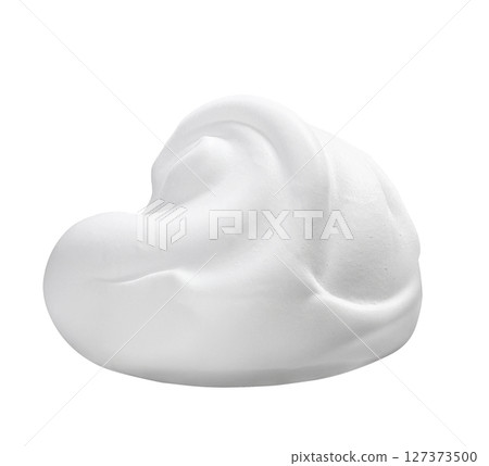 Shaving foam isolated on white background close-up 127373500
