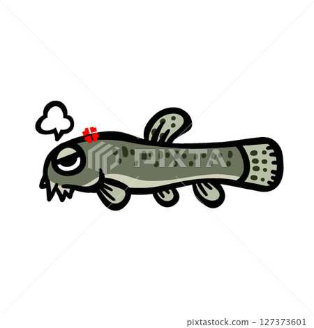 Illustration of a cute angry loach Illustration of a cute angry loach 127373601