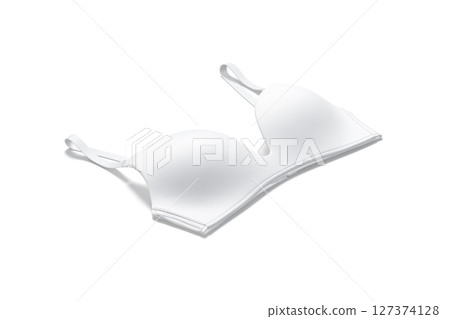 Blank white wireless bra mockup, side view 127374128