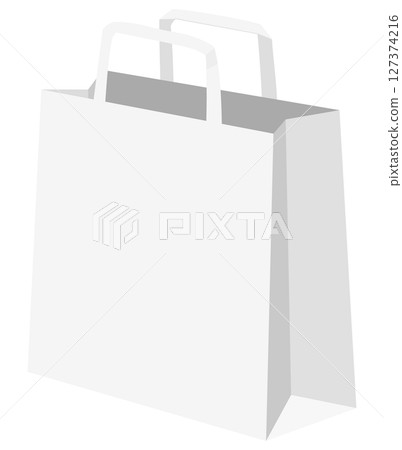 Illustration of a plain white paper bag Illustration of a plain white paper bag 127374216
