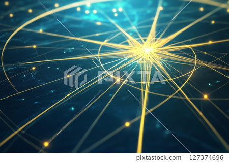 Abstract illustration of logistics network with glowing lines and nodes representing delivery connections 127374696