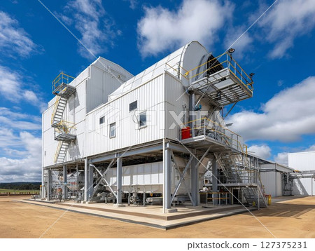 Modern carbon capture facility reducing industrial emissions Modern carbon capture facility reducing industrial emissions 127375231