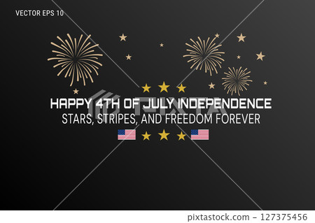 Elegant Gold Fireworks Independence Day Poster 127375456