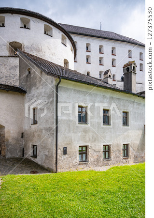 Kufstein Fortress stands proudly in Tyrol, Austria, showcasing its impressive architecture against a backdrop of green lawns and cloudy skies, inviting visitors to explore its rich history. Kufstein Fortress stands proudly in Tyrol, Austria, showcasing its impressive architecture against a backdrop of green lawns and cloudy skies, inviting visitors to explore its rich history. 127375530