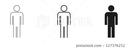 Human Figure Line And Solid Icon Set. Gender Neutral Person Symbol Collection For User Interface And Design. Minimalist Human Silhouette Icon. Isolated Vector Illustration Human Figure Line And Solid Icon Set. Gender Neutral Person Symbol Collection For User Interface And Design. Minimalist Human Silhouette Icon. Isolated Vector Illustration 127376252