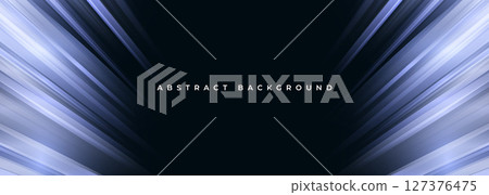 Black and blue wide modern abstract background with glowing high-speed and movement light effect. 127376475