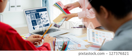 Human resources software on computer screen help employee manage people brisk 127376821