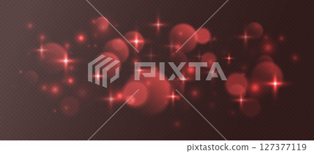 Red bokeh with stars and sparkles, shiny overlay decoration isolated on grey background. Red bokeh with stars and sparkles, shiny overlay decoration isolated on grey background. 127377119