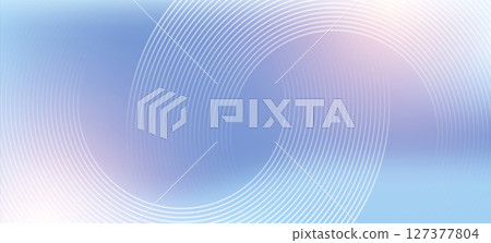 Modern abstract blue background with circle lines. Geometric stripe line art design for poster, brochure, cover, website, header, web banner, presentation 127377804