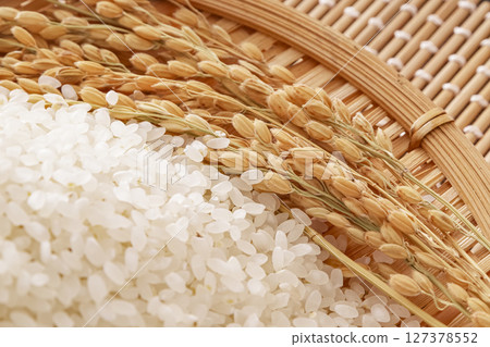 日本的主食,白米飯和稻穗 日本的主食,白米飯和稻穗 127378552
