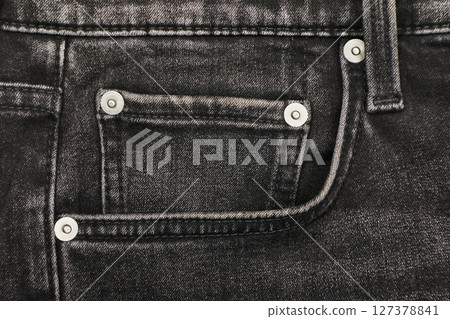 Dark denim jeans pocket detail Dark denim jeans pocket detail 127378841