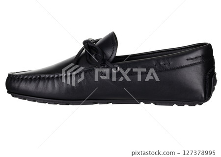 Classic Black Leather Loafer Shoe Side View 127378995