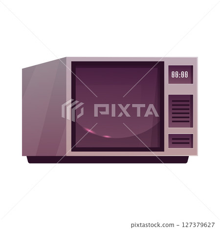 Vector illustration of microwave oven with modern design and electronic digital panel. Vector illustration of microwave oven with modern design and electronic digital panel. 127379627