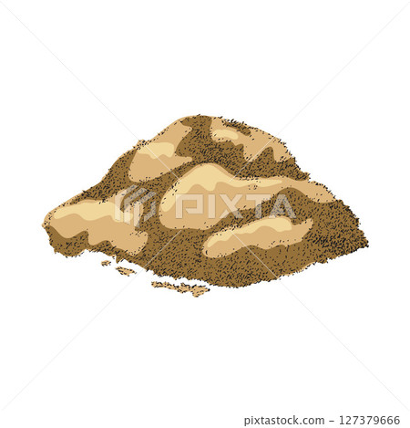 Vector illustration of brown maca powder isolated on white background. 127379666