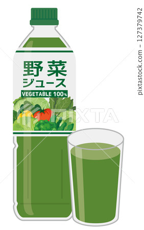 軟性飲料_蔬菜汁（塑膠瓶和玻璃杯） 127379742