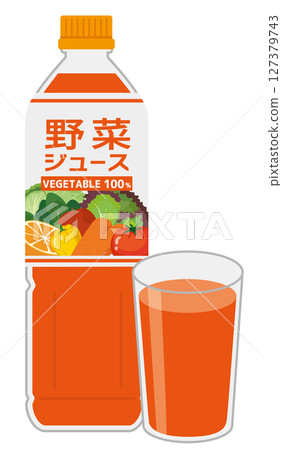 軟性飲料_蔬菜汁(塑膠瓶和玻璃杯) 軟性飲料_蔬菜汁(塑膠瓶和玻璃杯) 127379743