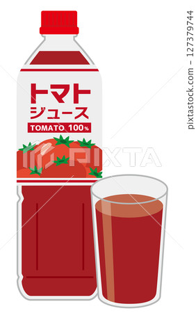 軟性飲料_番茄汁（PET瓶和玻璃杯） 127379744