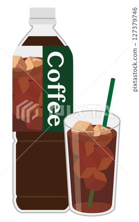 Soft drinks_Iced coffee (PET bottle and glass) 127379746