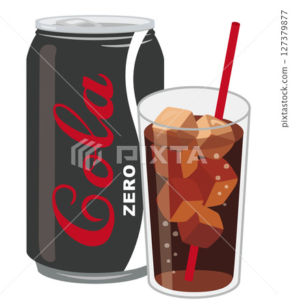 罐裝果汁_可樂(罐裝和玻璃杯) 罐裝果汁_可樂(罐裝和玻璃杯) 127379877