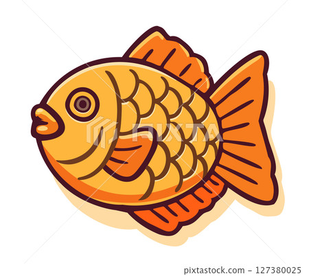 Taiyaki. Japanese traditional fish shaped dessert. Vector isolated illustration Taiyaki. Japanese traditional fish shaped dessert. Vector isolated illustration 127380025