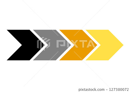 Colorful Arrow Bar (4 steps) | Illustration material that can be used for flowcharts and procedure explanations 127380072