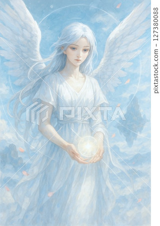 天使寓言：神話與幻想藝術系列，透明閃亮的白色天使 127380088