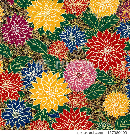 多彩菊花背景素材 127380403