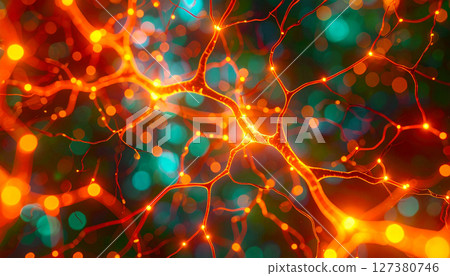 Neural network visualization. Background concept. Generated Image 127380746