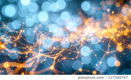 Neural network visualization. Background concept. Generated Image 127380747