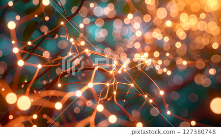 Neural network visualization. Background concept. Generated Image 127380748
