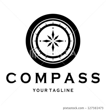 compass icon isolated on background.modern flat compass pictogram,business,marketing,internet concept.trendy simple vector symbol for websitedesign or button to mobile app.logo illustration. 127381473