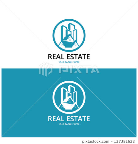 simple real estate logo design,building,skyscraper,property business,apartment,architecture vector 127381628