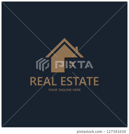 simple real estate logo design,building,skyscraper,property business,apartment,architecture vector 127381630