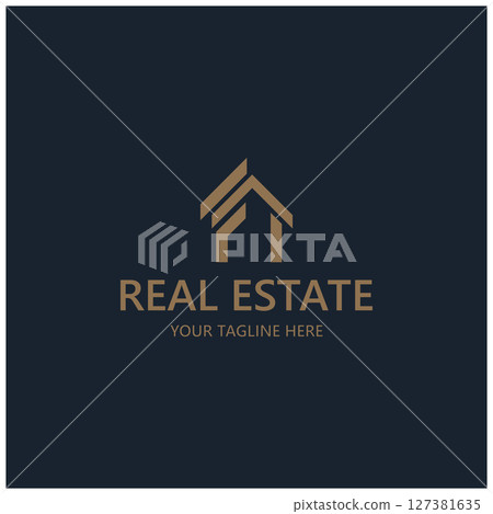 simple real estate logo design,building,skyscraper,property business,apartment,architecture vector 127381635
