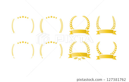 Set of gold laurel marks 127381762