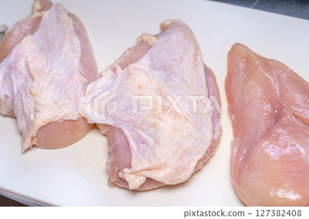 去皮雞胸肉 帶皮雞胸肉 對比 127382408