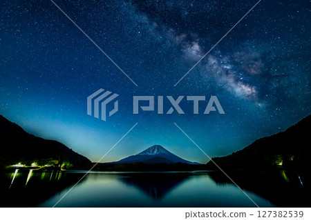 Mount Fuji with the Milky Way over it ~ Lake Motosu ~ Mount Fuji with the Milky Way over it ~ Lake Motosu ~ 127382539