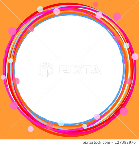 Frame White Space Ring Dot Orange Pink 127382976