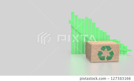 The Recycle symbol on Box and chart for eco concept 3d Rendering. 127383166