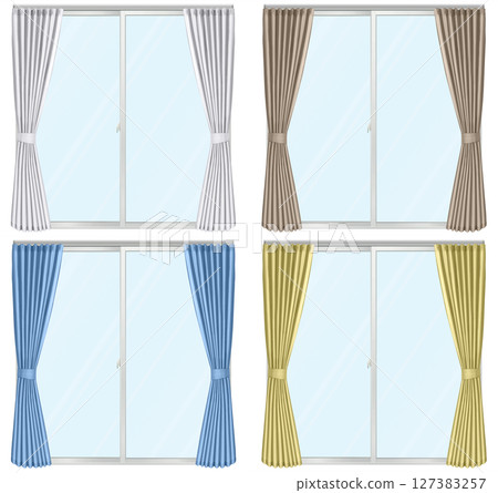 窗戶和窗簾 4 件套 127383257