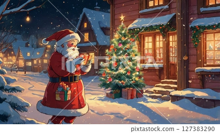 A fun and adorable Christmas message card digital art for the winter holidays A fun and adorable Christmas message card digital art for the winter holidays 127383290