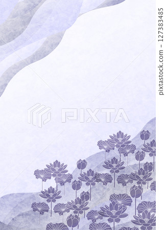 Mourning lotus Japanese pattern background 127383485